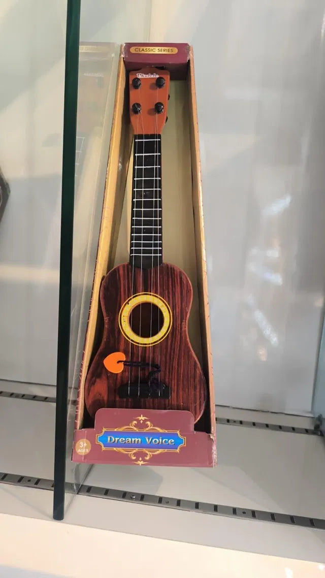 Mini Kids Guitar | 4-String Wooden Finish Ukulele Toy | Musical Instrument for Children