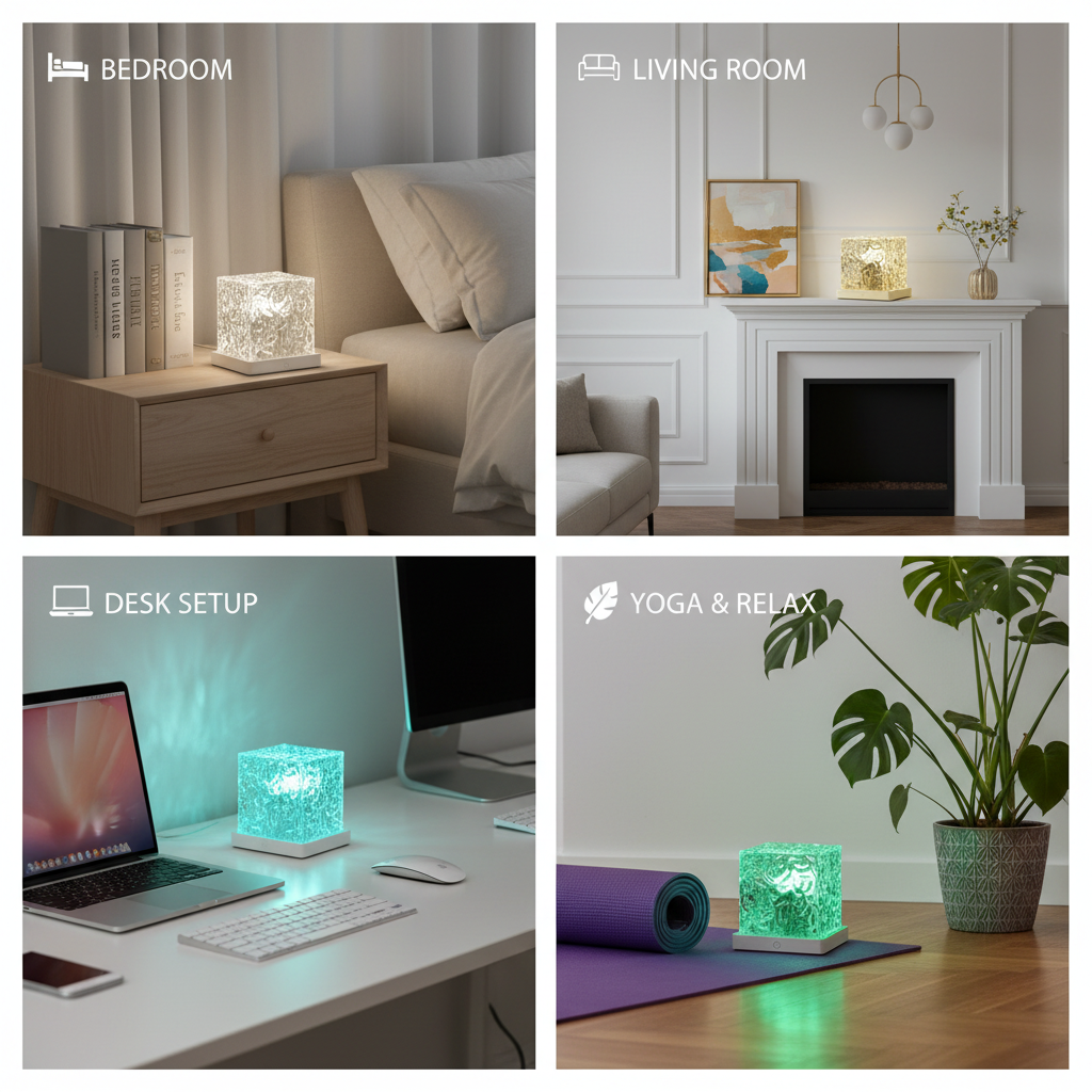 Wave Lamp, Wave Light Cube, Aurora Glow Lamp Crystal Night Light, Romantic Lamp for Room Decor, LED Wave Lights, Room Decor for Kids