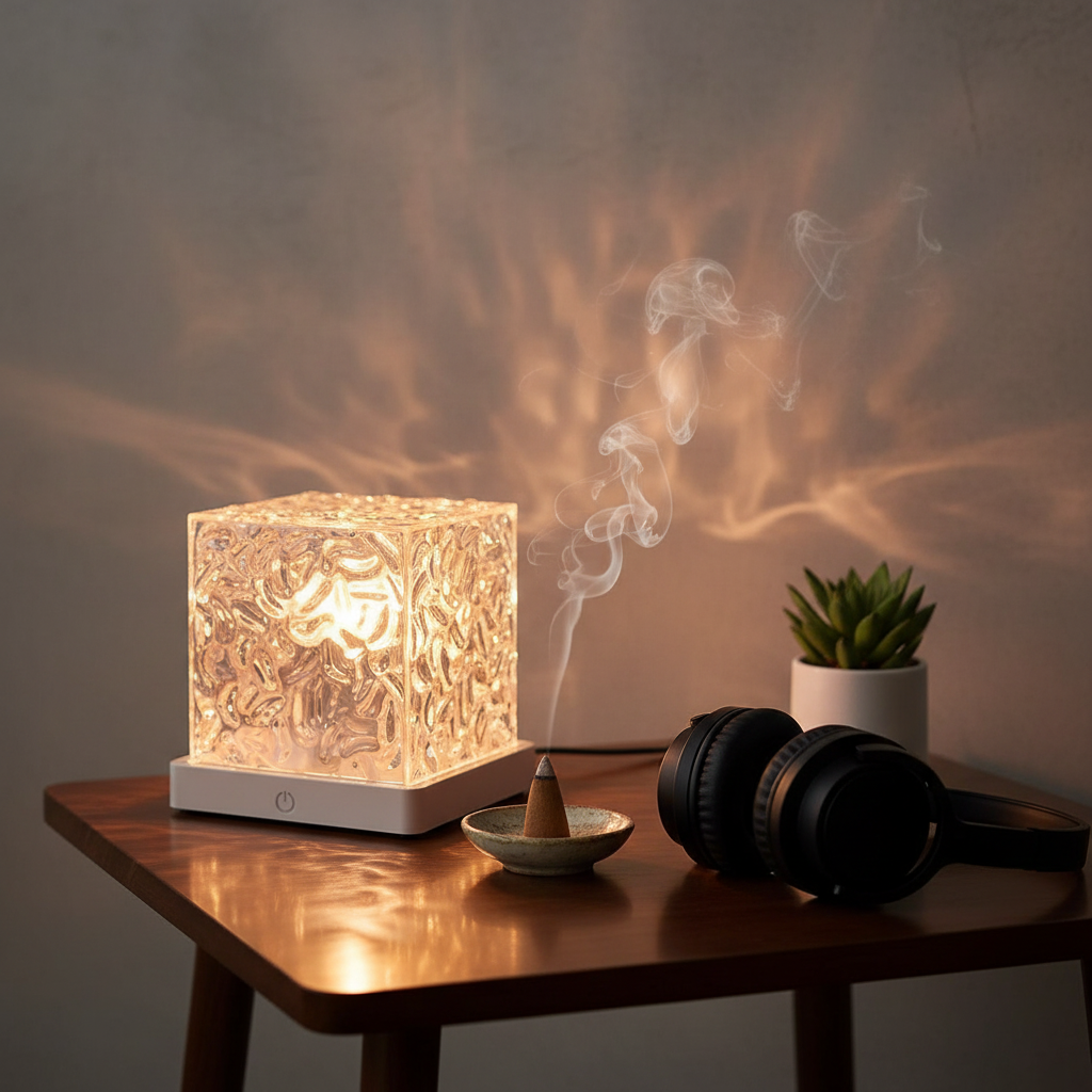 Wave Lamp, Wave Light Cube, Aurora Glow Lamp Crystal Night Light, Romantic Lamp for Room Decor, LED Wave Lights, Room Decor for Kids