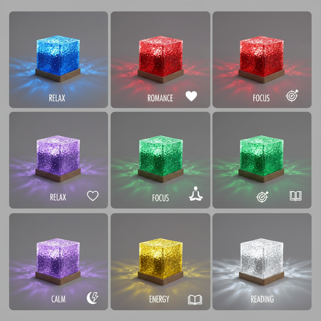 Wave Lamp, Wave Light Cube, Aurora Glow Lamp Crystal Night Light, Romantic Lamp for Room Decor, LED Wave Lights, Room Decor for Kids