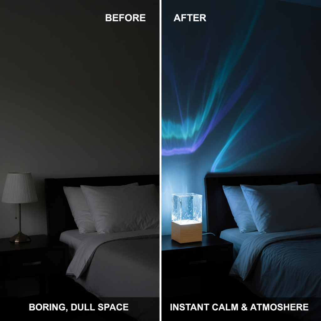 Wave Lamp, Wave Light Cube, Aurora Glow Lamp Crystal Night Light, Romantic Lamp for Room Decor, LED Wave Lights, Room Decor for Kids