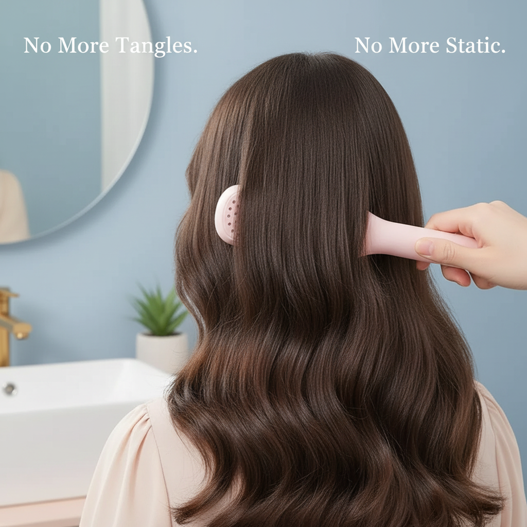 Self-cleaning Anti-static Massage Comb for Adults and Kids- Pack of 1