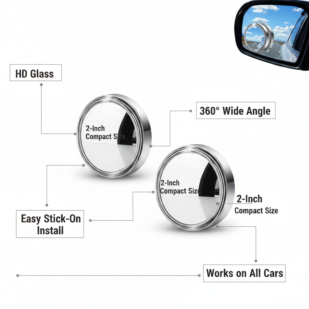 simplify Blind Spot Mirrors , Wide Angle Side Rear View Mirror for Cars