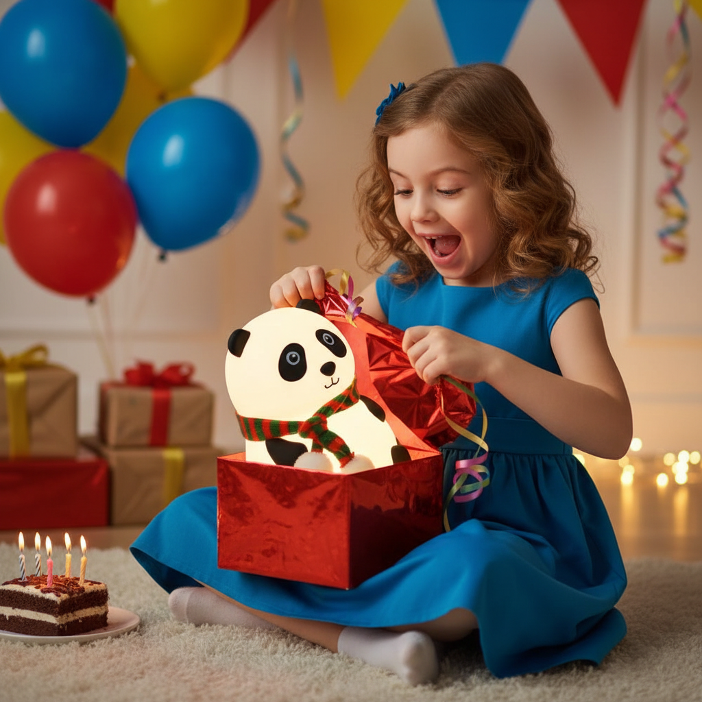 Panda LED Night Lamp | Cute Kids Room Decor & Birthday Gift | Soft Glow Night Light