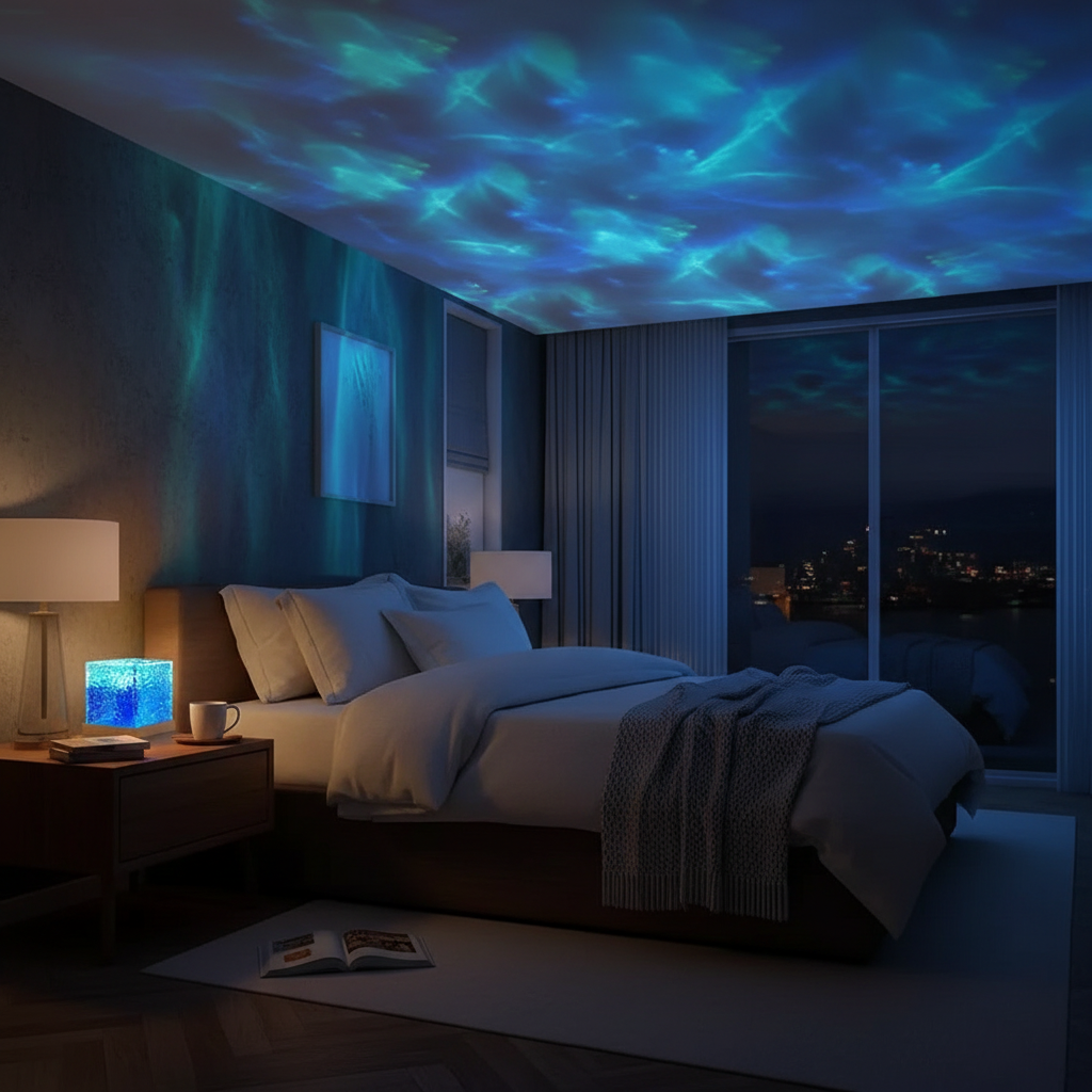 Dynamic Water Ripple Projection Light, USB Portable Night Lamp for Home Decor