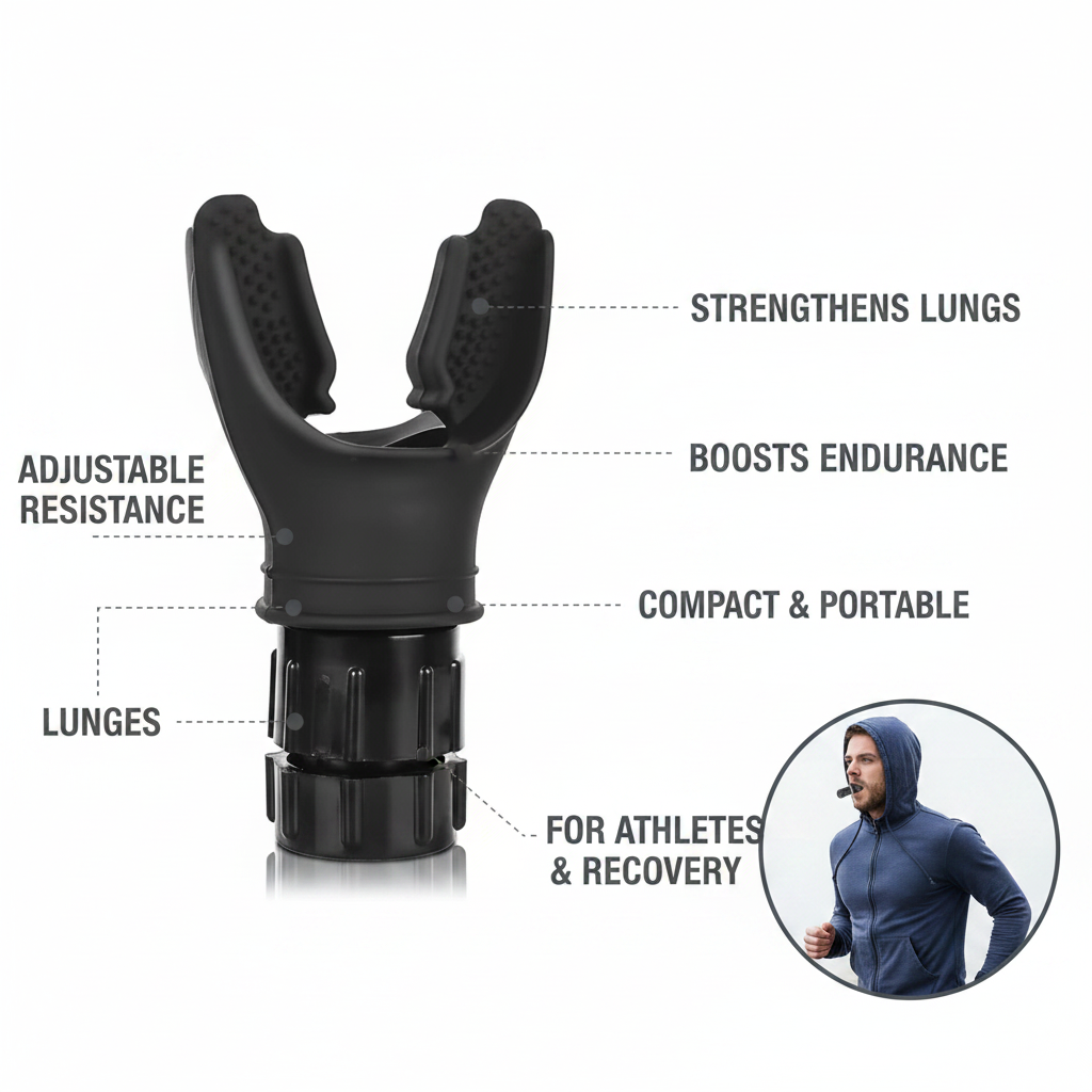 Portable Breathing Trainer | Adjustable Resistance Lung Exerciser | Boost Strength & Endurance