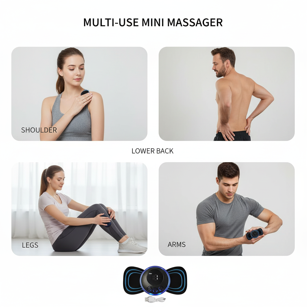 Mini Massager with 8 Modes and 19 Strength Levels,Rechargeable Electric Massager for Shoulder,Arms,Legs,Back Pain for Men and Women