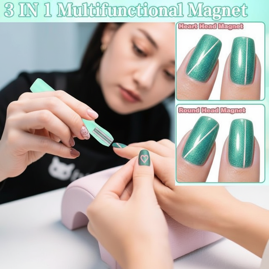 3 in 1 Cat Eye Nail Versatile Magnet Tool (Pack of 2)