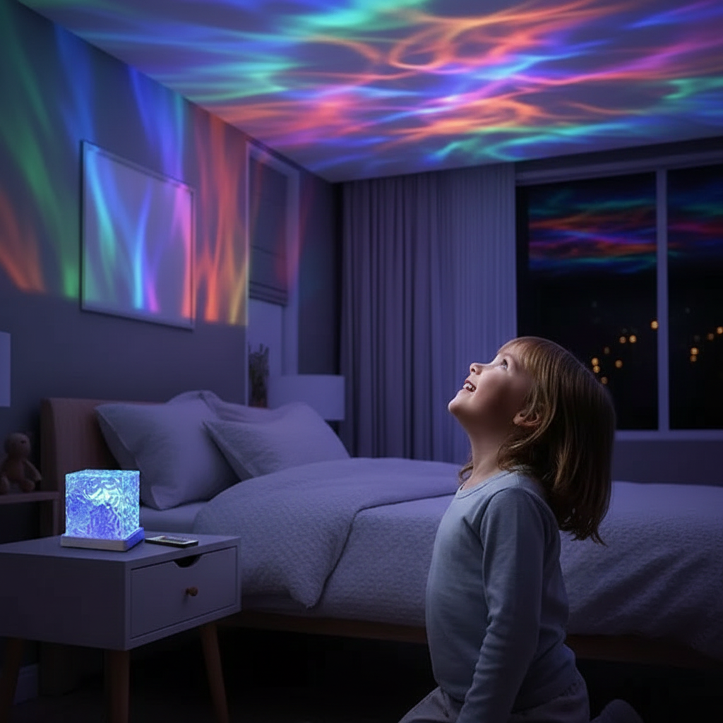 Dynamic Water Ripple Projection Light, USB Portable Night Lamp for Home Decor